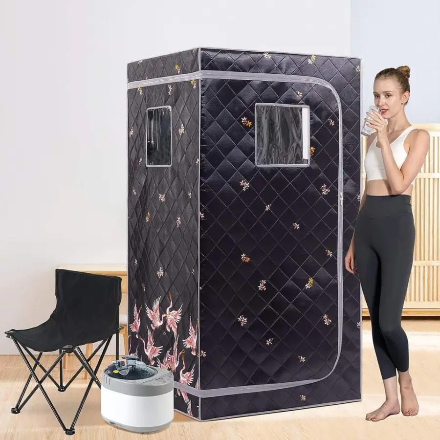 Full Body Home Steam Sauna Set Spa Portable Sauna Large Foldable Steam Sauna for 1 Person Size — view 1