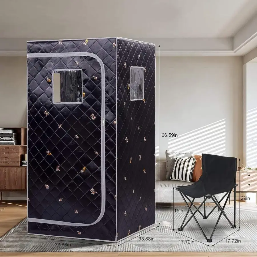 Full Body Home Steam Sauna Set Spa Portable Sauna Large Foldable Steam Sauna for 1 Person Size — view 2