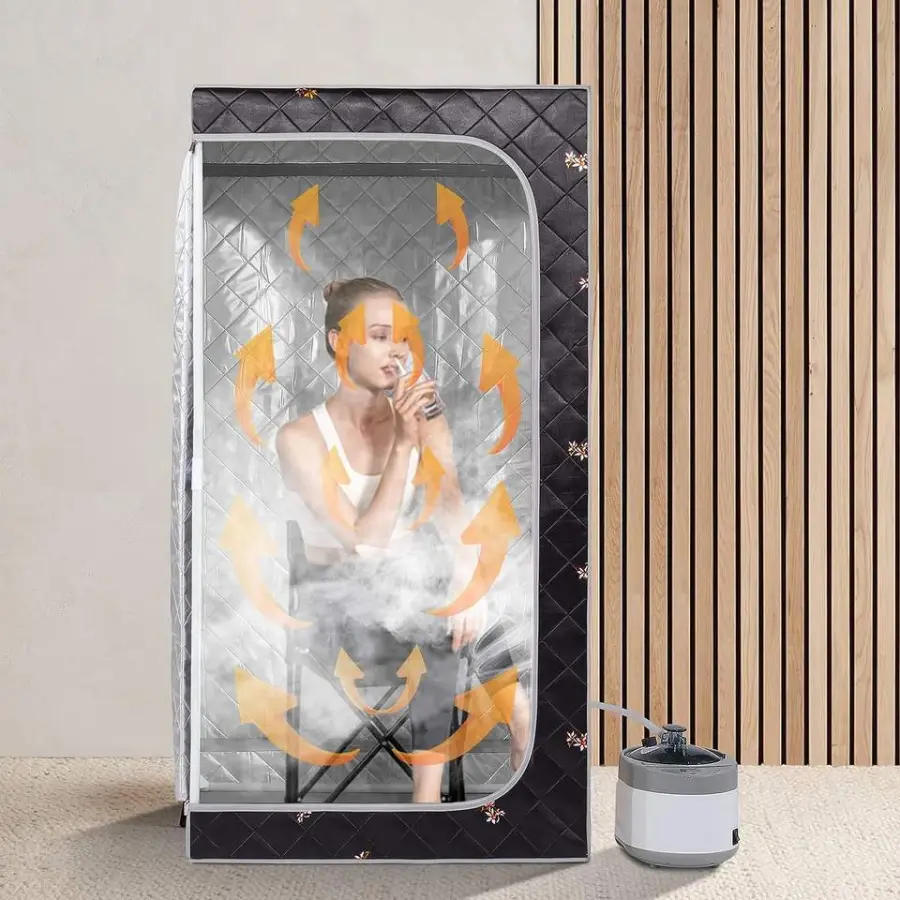 Full Body Home Steam Sauna Set Spa Portable Sauna Large Foldable Steam Sauna for 1 Person Size — view 5