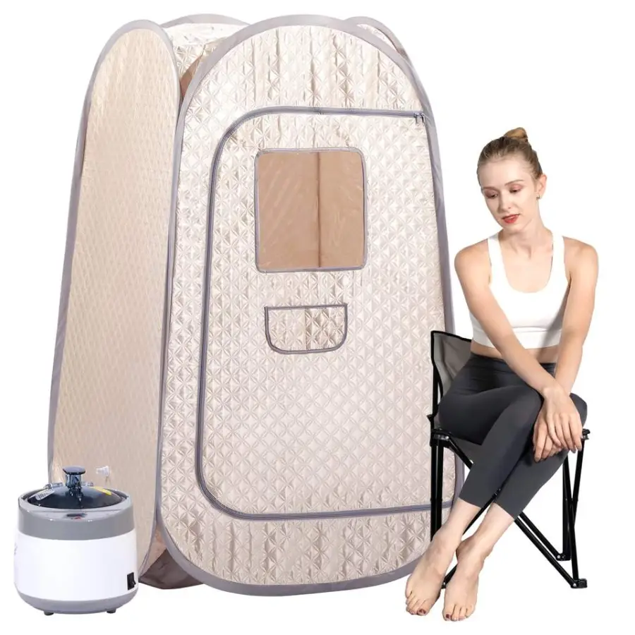 Portable Modern Steam Sauna Tent with Computer Control Panel Full Body 1 Person Size Home Sauna — view 1