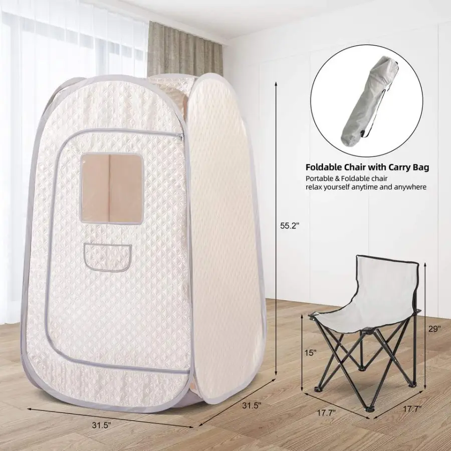 Portable Modern Steam Sauna Tent with Computer Control Panel Full Body 1 Person Size Home Sauna — view 2