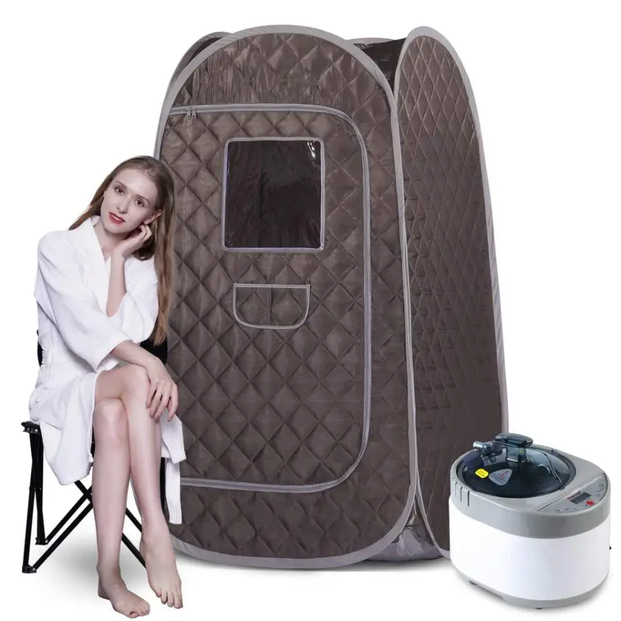 Modern Portable Computer Control Panel Steam Sauna Tent with Steamer for Indoor Use — view 1