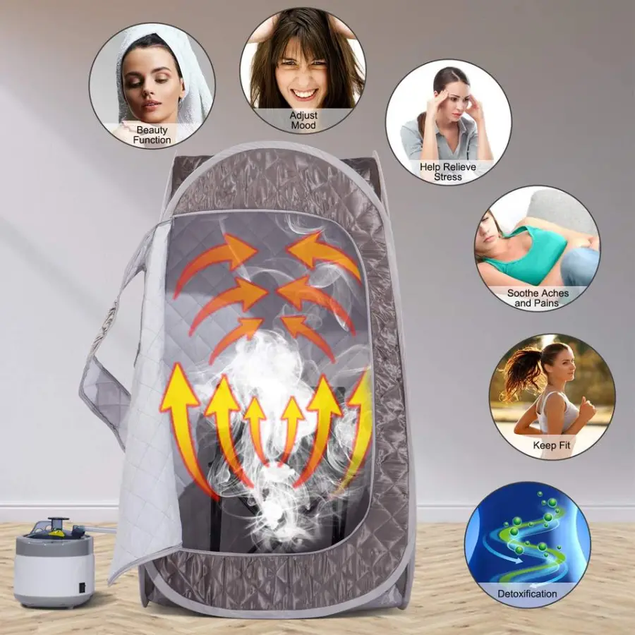 Modern Portable Computer Control Panel Steam Sauna Tent with Steamer for Indoor Use — image 4