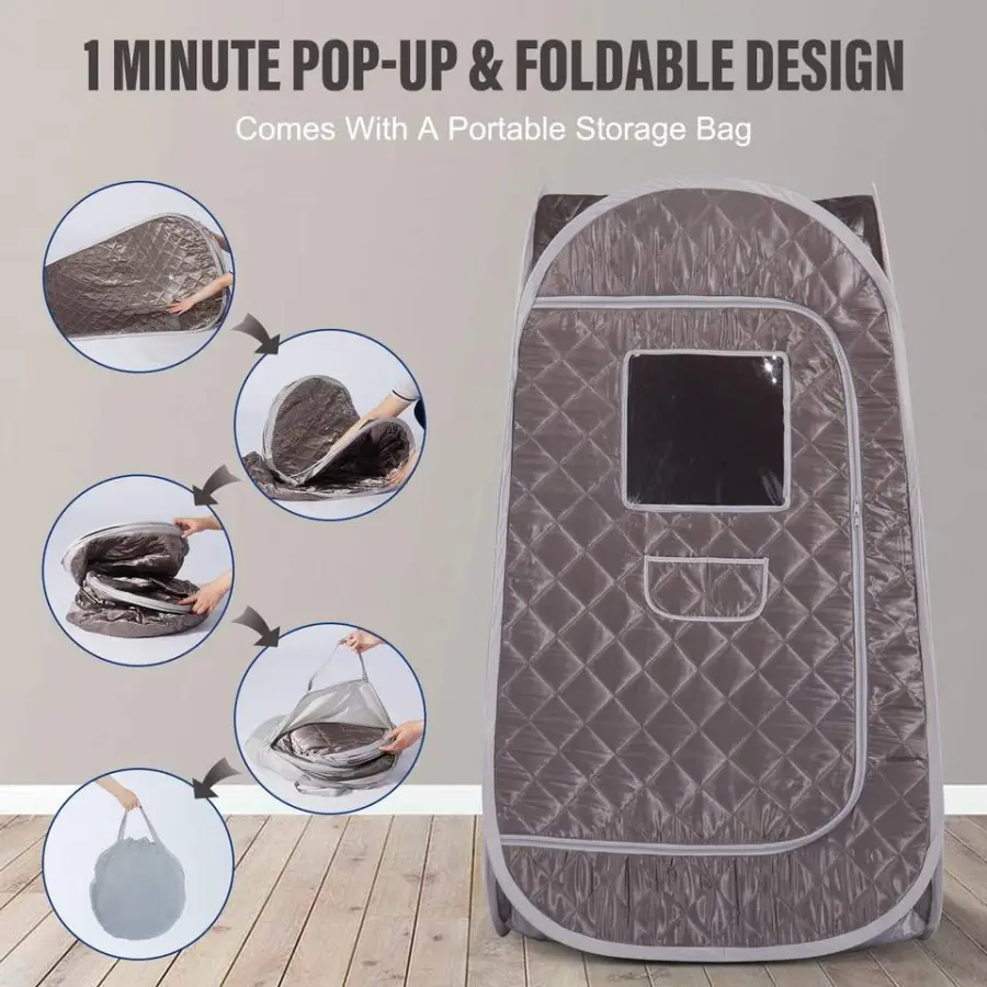 Modern Portable Computer Control Panel Steam Sauna Tent with Steamer for Indoor Use — image 6