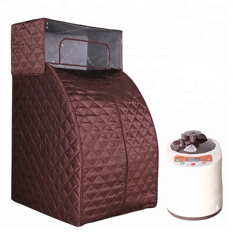Full Size Portable Steam Sauna Personal Home Spa 2 Liter Steamer With Foldable Chair — image 4