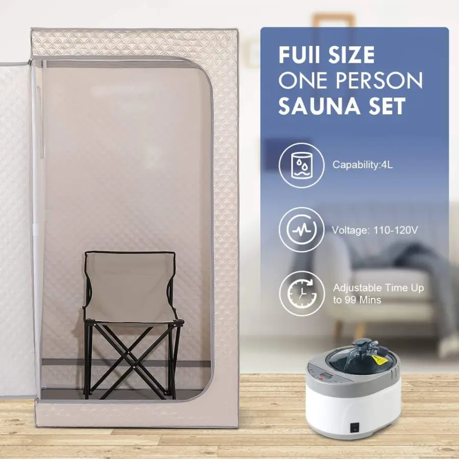 Portable Full Body Steam Sauna 1 Person Size Sauna Tent for Home Spa — image 4