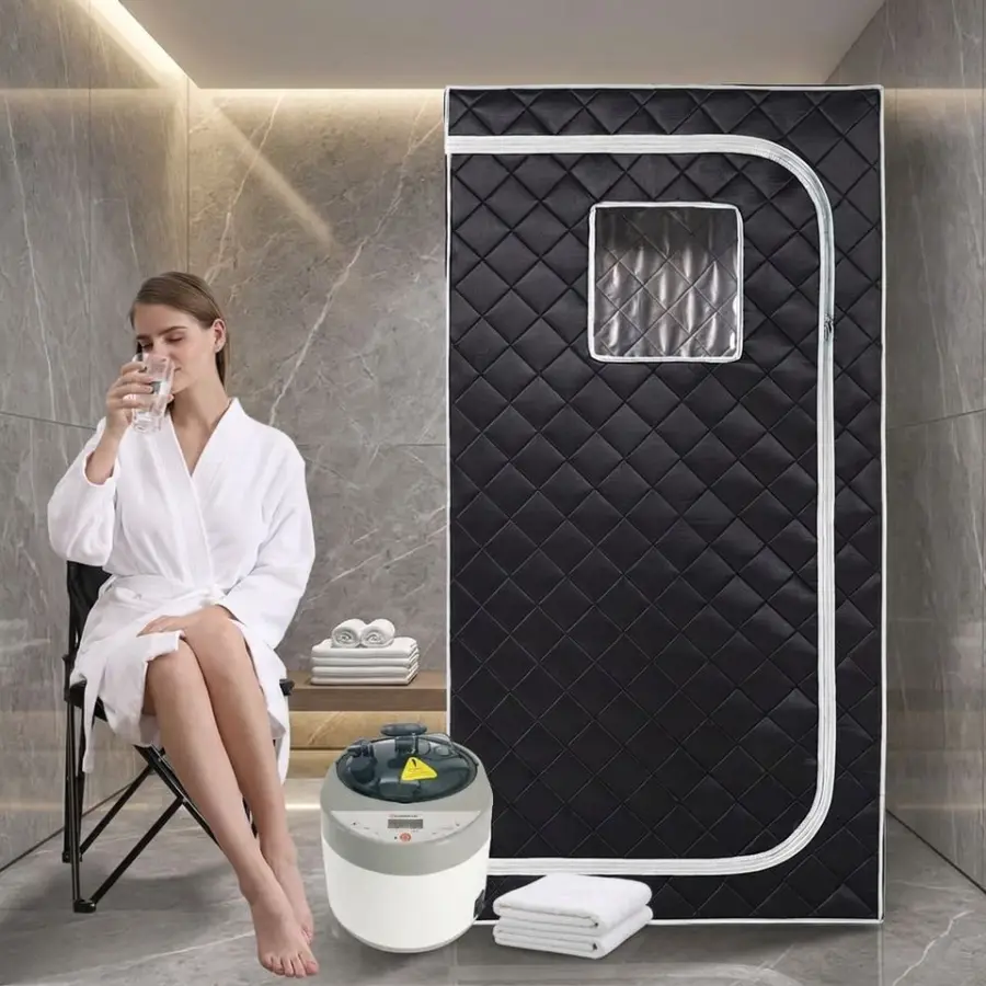Portable Electric Modern 1Person Steam Sauna with Computer Control Panel for Home 1600W 220V 4L Large Capacity Steam Gen — view 1