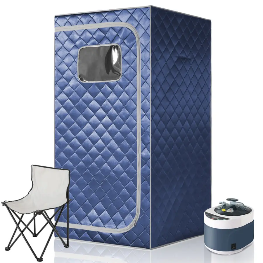 Modern Electric 110V/220V Full Size Portable Steam Sauna for Home 1600W with 4L Large Capacity Wet Steam Generator — view 1