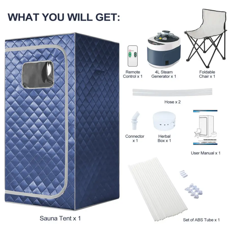 Modern Electric 110V/220V Full Size Portable Steam Sauna for Home 1600W with 4L Large Capacity Wet Steam Generator — image 7