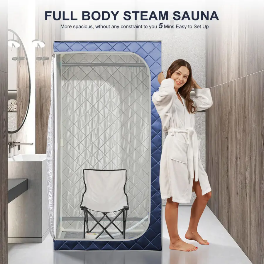 Modern Electric 110V/220V Full Size Portable Steam Sauna Computer Control Panel for Home 1600W 4L Large Capacity Wet Steam — image 5