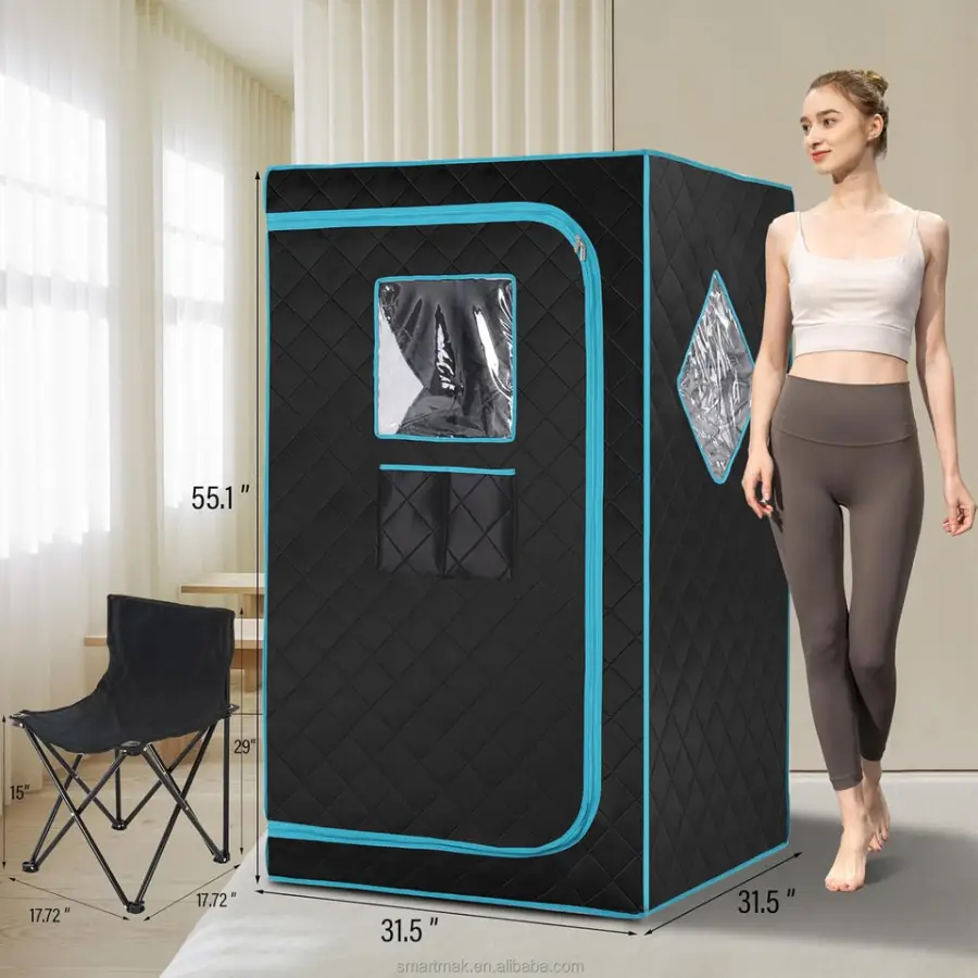 110V / 220V Full Size Portable Steam Sauna for Home 1600W 220V with 4L Large Capacity Steam Generator — image 4