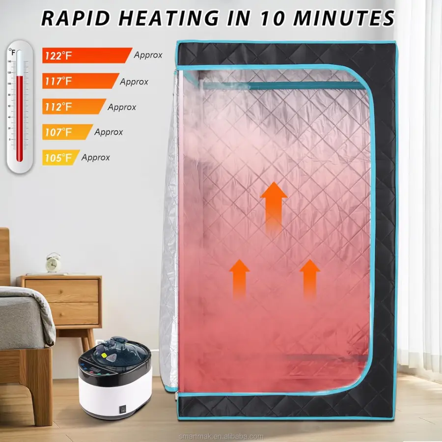 110V / 220V Full Size Portable Steam Sauna for Home 1600W 220V with 4L Large Capacity Steam Generator — image 5