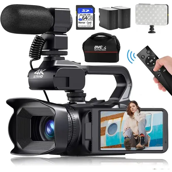 2025 Pro 4K 60FPS Digital Video Camera Photography Youtube Vlog Camcorder For Tiktok Live Stream Webcam 18X Zoom Rotate Touch