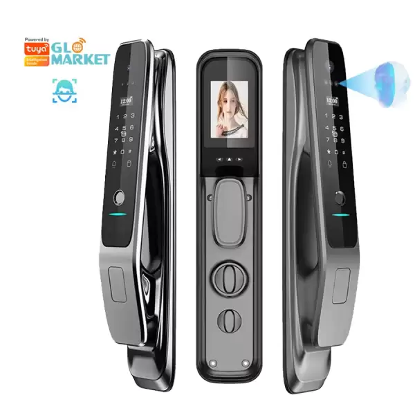 Glomarket Tuya Smart Door Lock With Camera Manufacturers Prices Security Biometric Fingerprint Fully Automatic Smart Lock