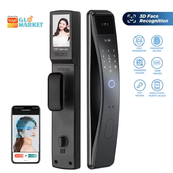 Glomarket Smart Tuya Wifi App Control 3d Face Unlock Fingerprint Door Lock Security Automatic Smart Locks
