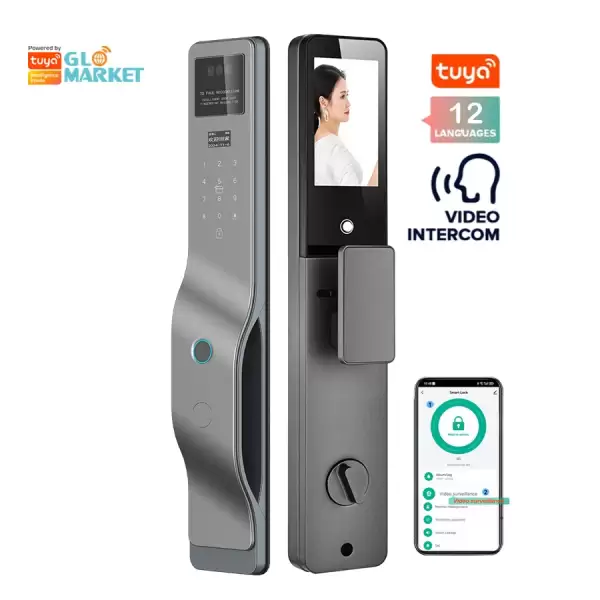 Glomarket 3d Face Recognition Biometric Fingerprint Password Smart Door Lock Tuya Wifi Digital Locks