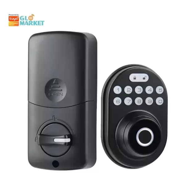 Glomarket Electronic Keypad Entry Front Door Anti Peeking Auto Lock Passcode Smart Fingerprint Deadbolt Tuya Door Lock