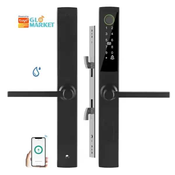 Glomarket Outdoor Waterproof Tuya Sliding Door Digital Fingerprint Smart Door Lock Aluminum Smart Lock