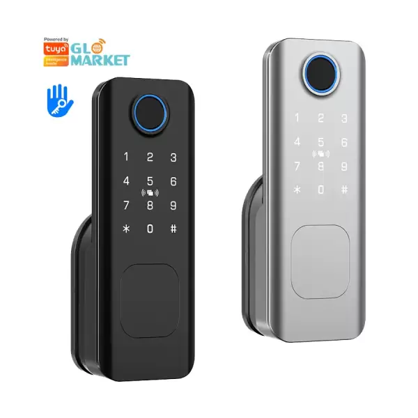 Glomarket Outdoor Security Intelligent Digital Key Fingerprint Password Smart Rim Door Lock for Gate Front Door