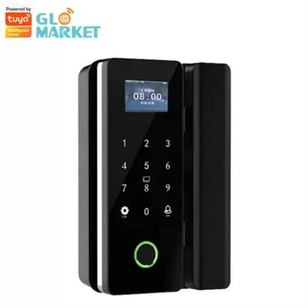 Glomarket Glass Door Lock Wifi Remote Control Tuya Smart Life Office Lock Card Digital Biometric Fingerprint Door Lock