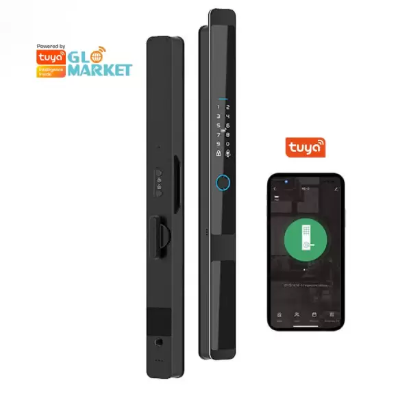 Glomarket Tuya Digital Automatic Electronic Biometric Lock Wifi Inteligente Lock Narrow Edged Door Fingerprint Door Lock