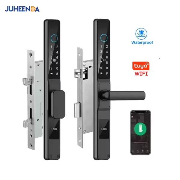 Tuya Smartlife App WiFi Smart Sliding Door Lock Fingerprint Password Keyless Entry Electronic Lock Waterproof Aluminum For Home