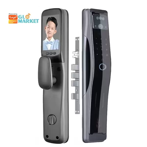 Glomarket Tuya Face Recognition Smart Lock Wifi Digital Lock Biometric Electronic Fingerprint Wood Apartment Door Lock