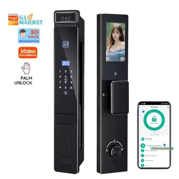Glomarket Tuya 3D Face Recognition Fingerprint Automatic Intelligent Door Lock