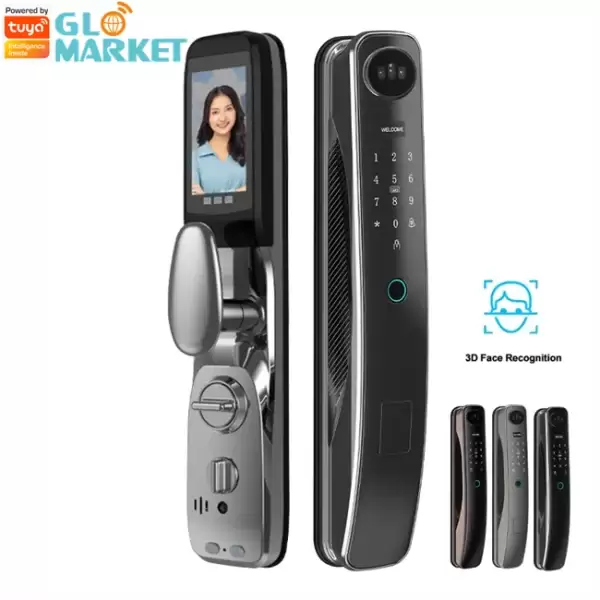 Glomarket New Style Tuya 3D Face Recognition Smart Door Lock with Camera Wifi Fingerprint Whole House Linkage