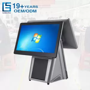 15.6 Inch Windows All In One Touch Dual Screen POS System Cash Register Machine With Printer