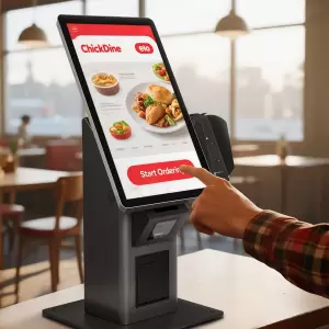 High Quality Thermal POS Machine Fast Food Restaurant Order Touch Screen Self Service Payment Kiosks
