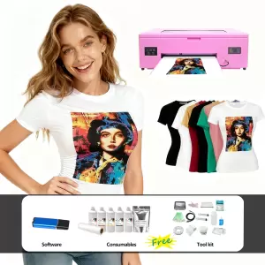 A3 Size Direct To Film Transfer UV DTF Printer with Drying Oven and Heat Press Machine