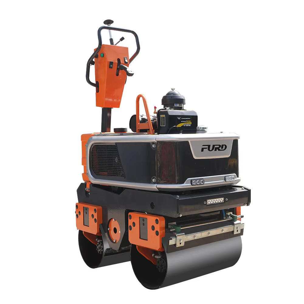 800kg Walk Behind Double Drum Vibratory Road Roller
