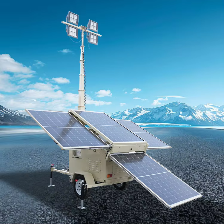Foldable Solar Light Tower with Quick Deployment