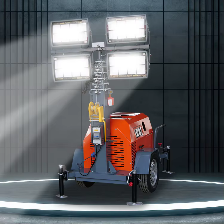 7m Portable Industrial Lighting Tower with Diesel Generator