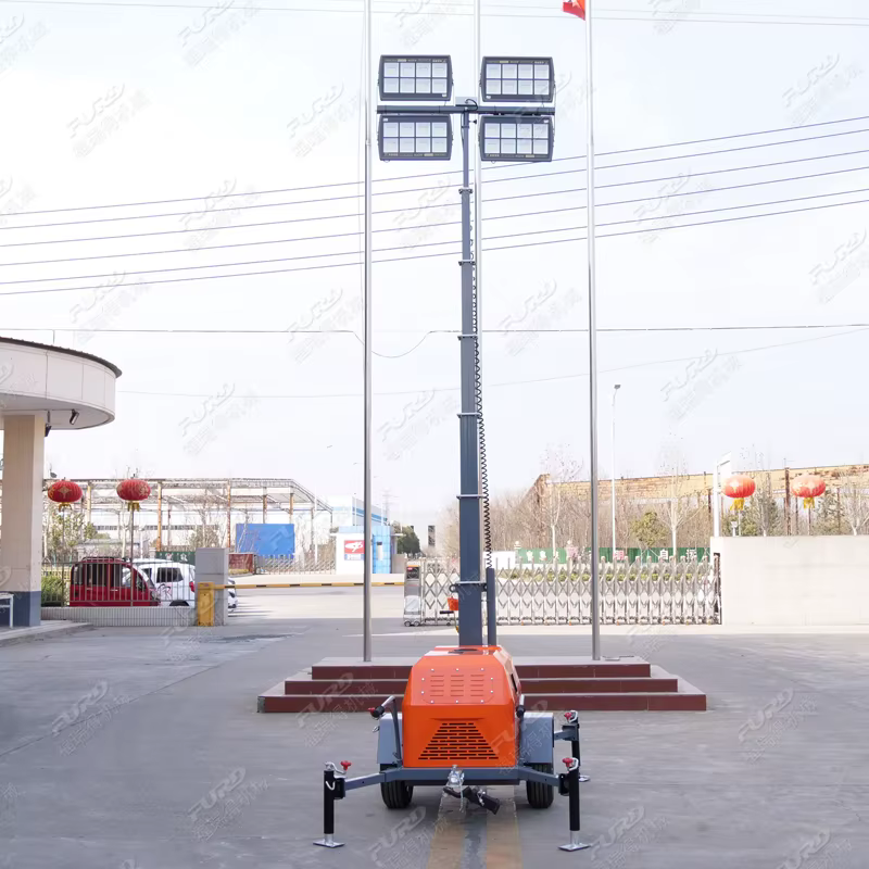 7m Mast Diesel Generator LED Mobile Lighting Tower