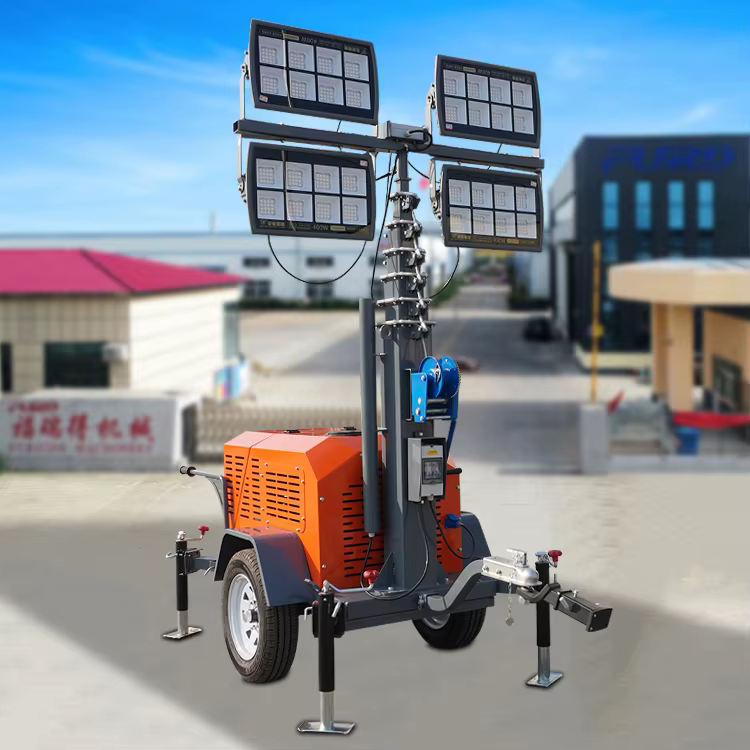 7M Diesel Generator with 4x400W Mobile LED Light Tower