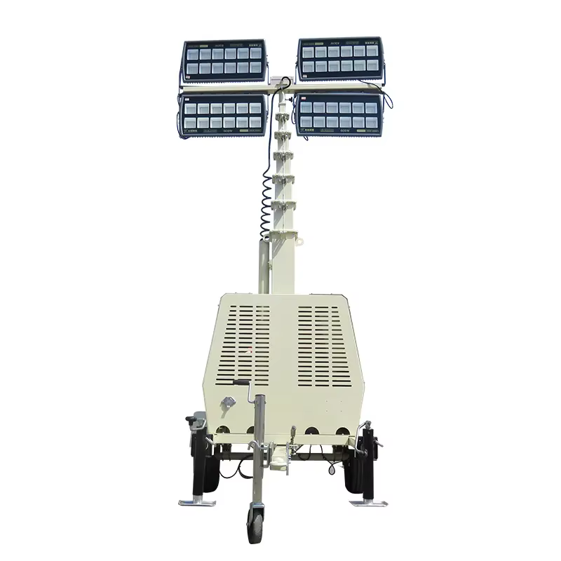 9 Meters Manual Winch Telescopic Mast Light Tower