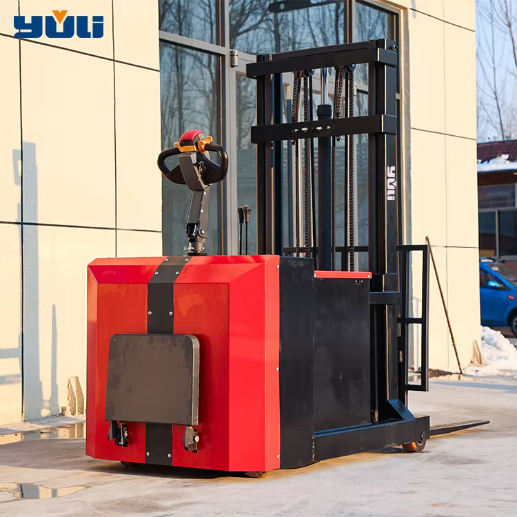 China Rider On Mast Forward Full Narrow Aisle Electric Forklift Stacker