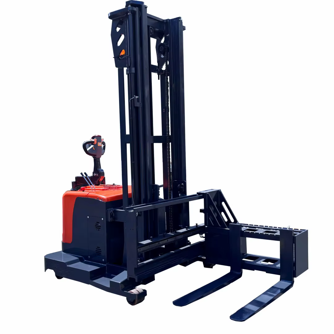 1 to 1.6 Ton Side Fork Stand-On Pallet Stacker
