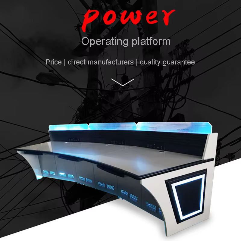 Aluminum Profile Wooden Desktop Monitoring Console Command Center Desk