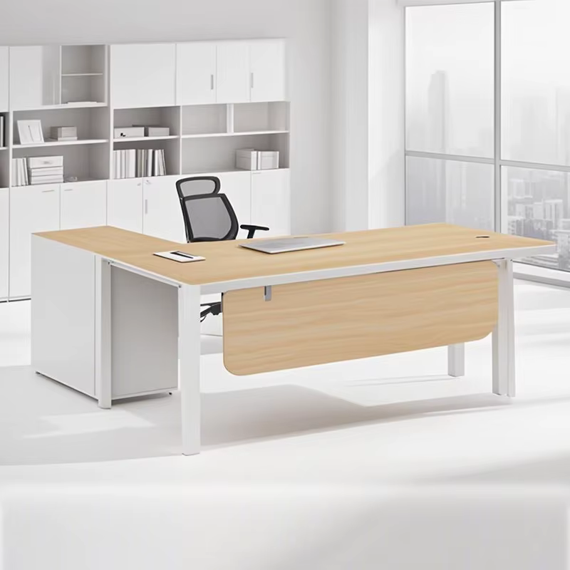 Modern Executive Office Desk with Built-In Storage
