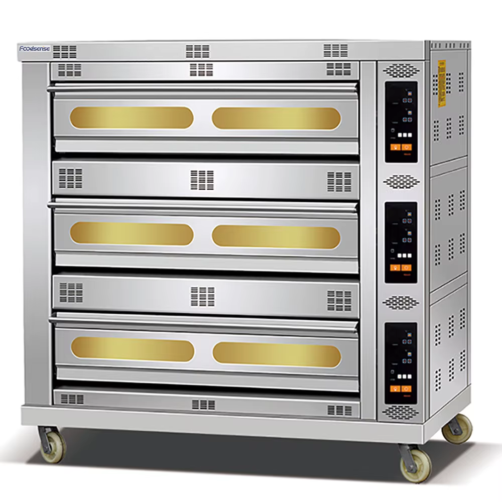Professional Commercial Bakery Equipment Electric Deck Oven 3 Deck 9 Tray