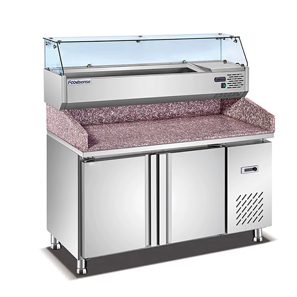 Commercial Stainless Steel Double Fridge Freezer