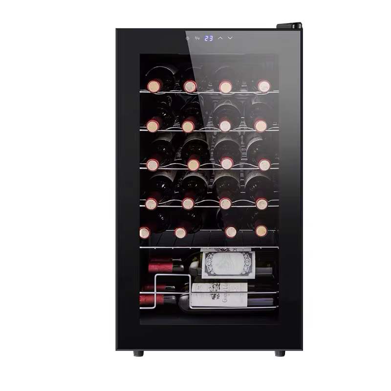 Stainless Steel Body Glass Door Electric Freestanding Wine Refrigerator with LED Digital Display