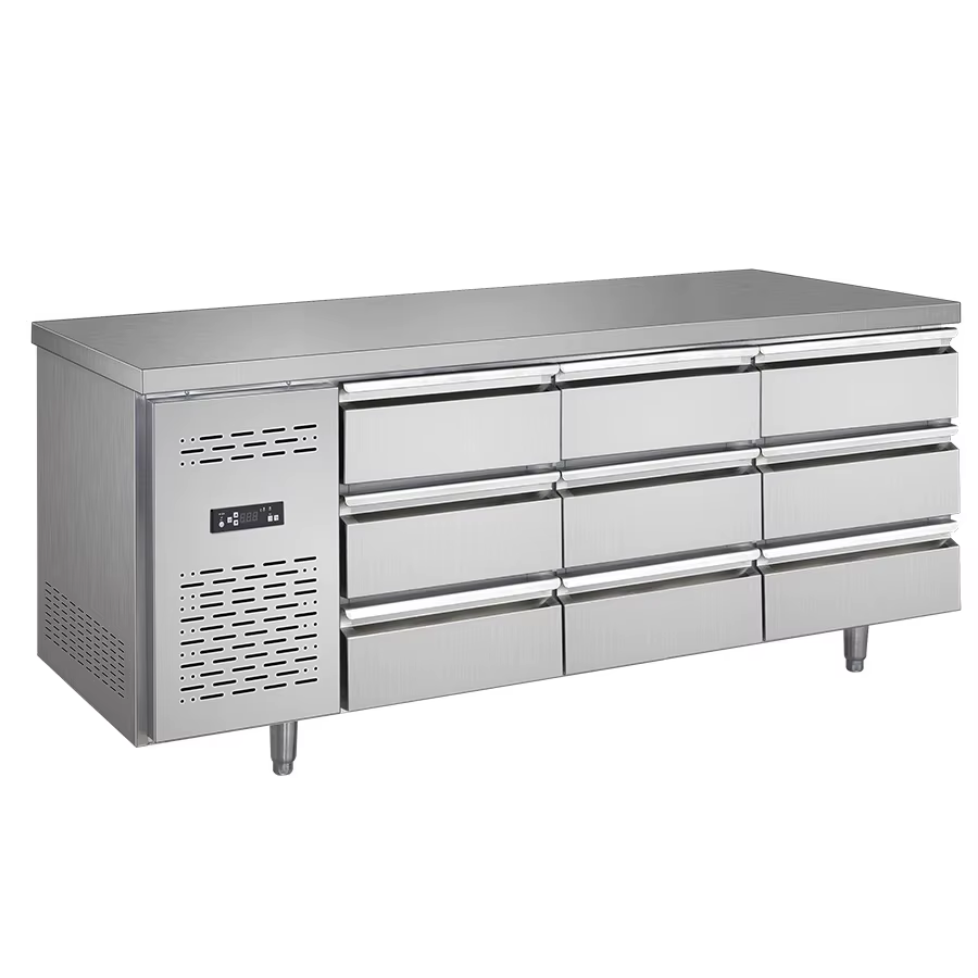 Special Design Drawer Freezer Work Table Counter Top Refrigerator