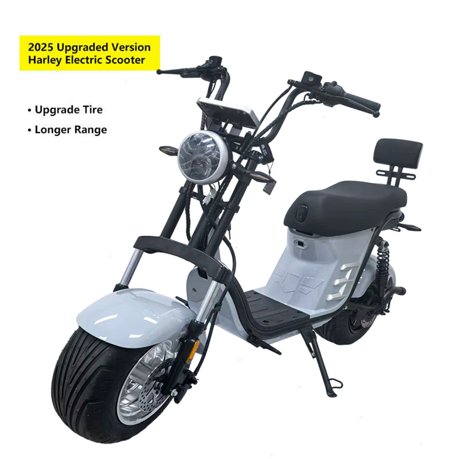 1200W Two-Wheeled Electric Harley Style Scooter with IP65 Waterproof Brushless Motor