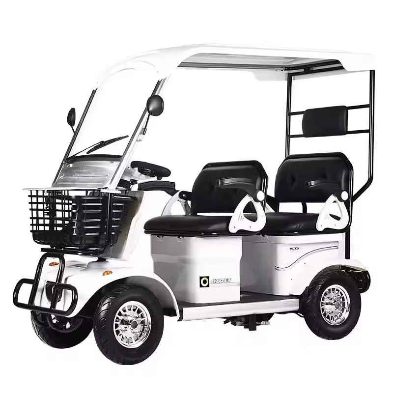 Four Seater Four Wheeled Sightseeing Bus Car with Roof Electric Golf Cart