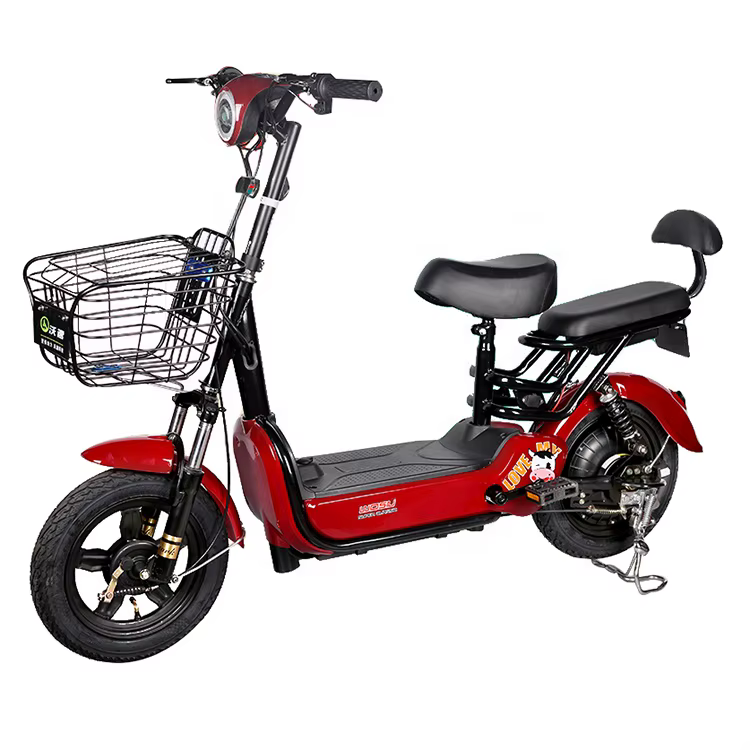 Two-Seater Electric Bicycle with 350W Motor and 12Ah Battery