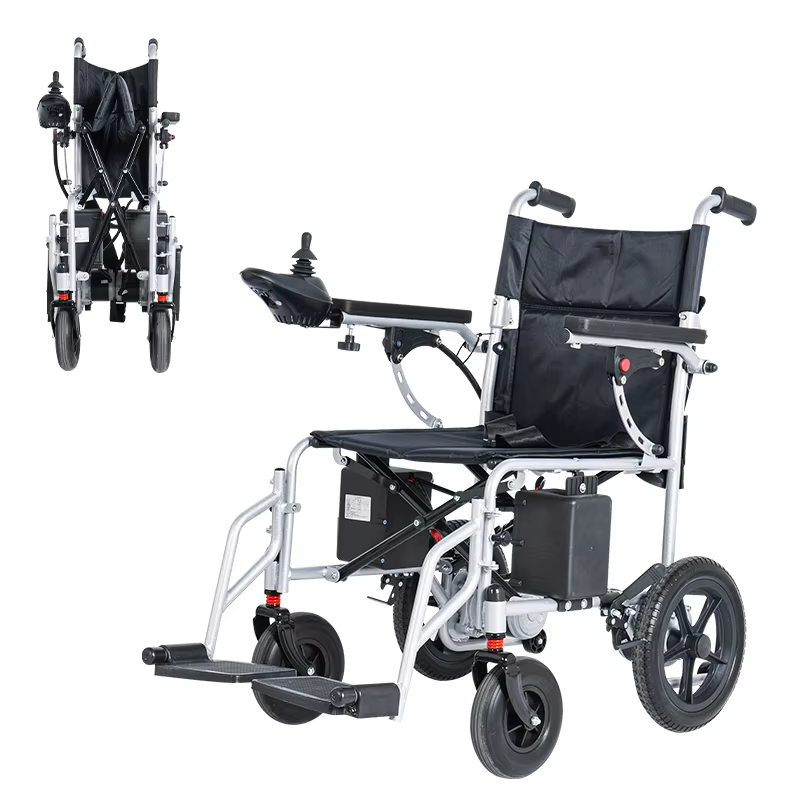 Portable Folding Electric Wheelchair with Aluminum Alloy Frame